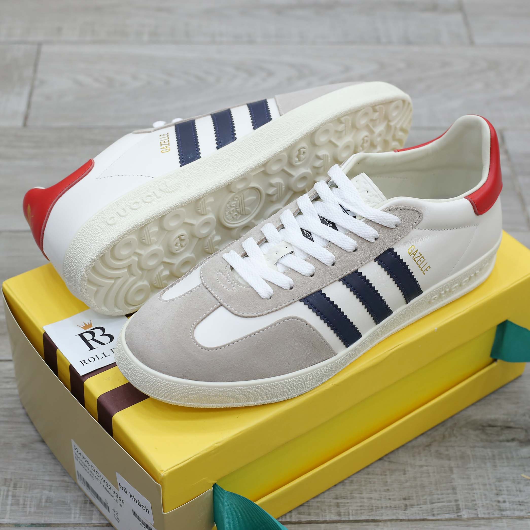 Giày Gucci x Adidas Women’s Gazelle ‘White’ Best Quality