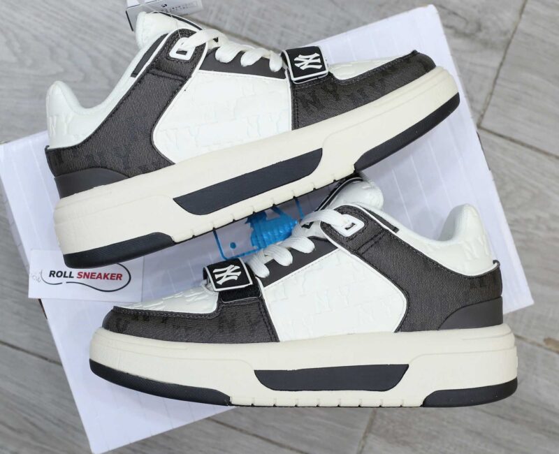 Giày MLB Chunky Liner Mid Classic Monogram NY Black dập chìm Like Auth