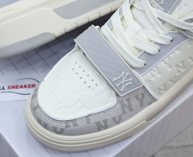 Giày MLB Chunky Liner Mid Classic Monogram NY Grey dập chìm Like Auth