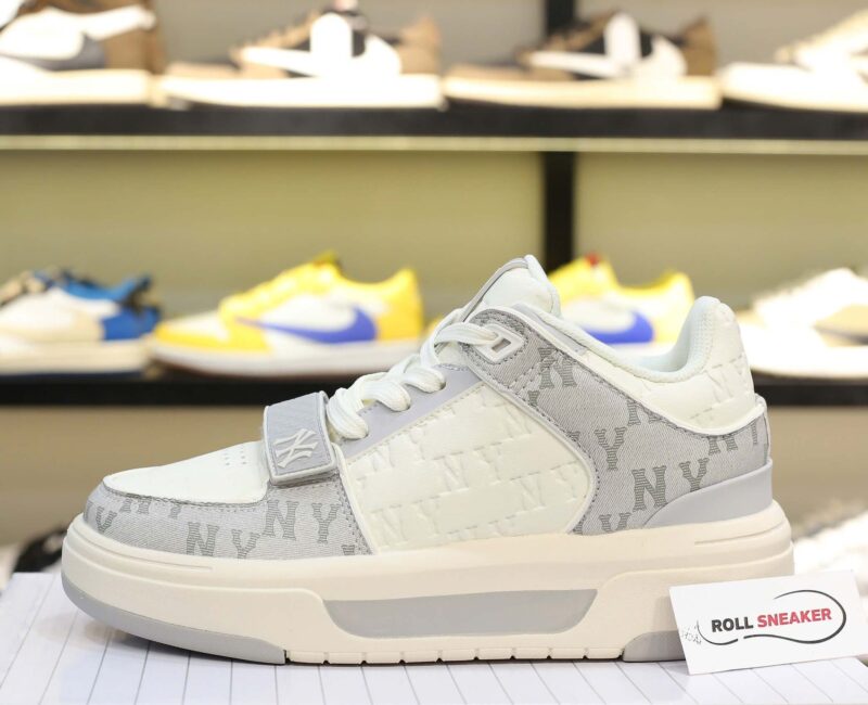 Giày MLB Chunky Liner Mid Classic Monogram NY Grey dập chìm Like Auth