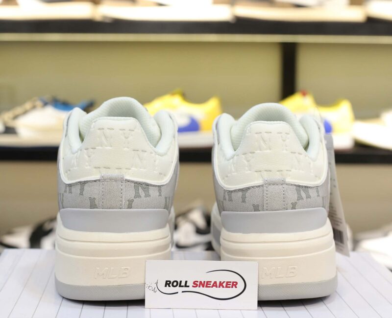 Giày MLB Chunky Liner Mid Classic Monogram NY Grey dập chìm Like Auth