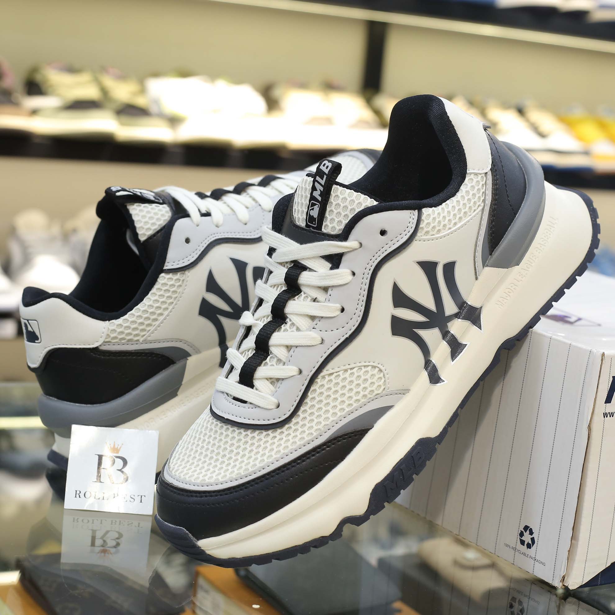Giày MLB Chunky Runner NY ‘Black White’ Beat Quality