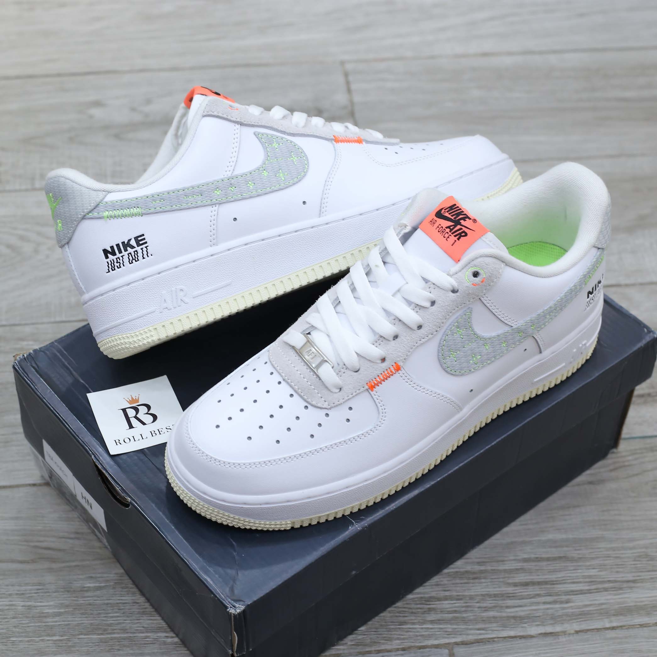 Giày Nike Air Force 1 Low Just Do It White Stitch Best Quality