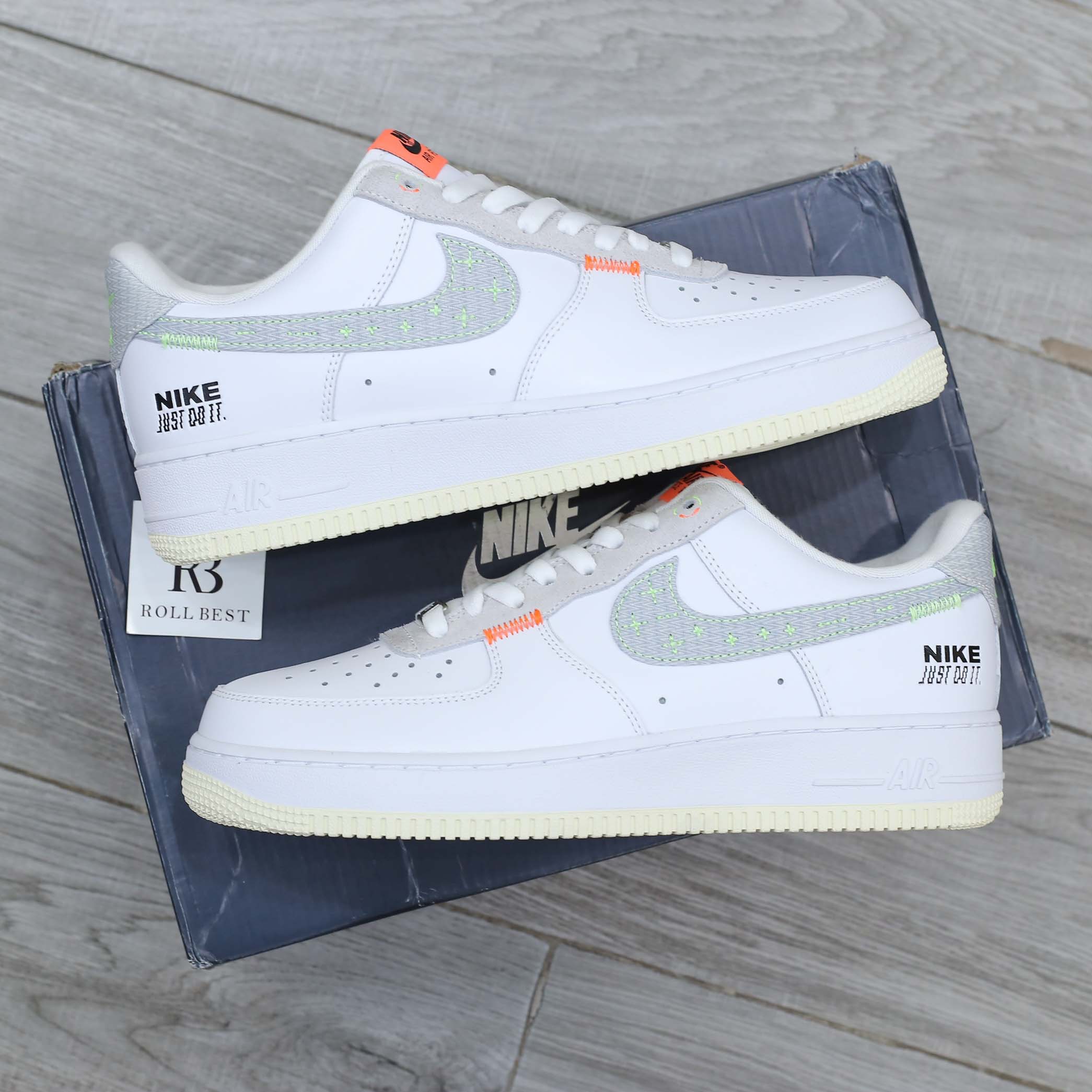 Giày Nike Air Force 1 Low Just Do It White Stitch Best Quality