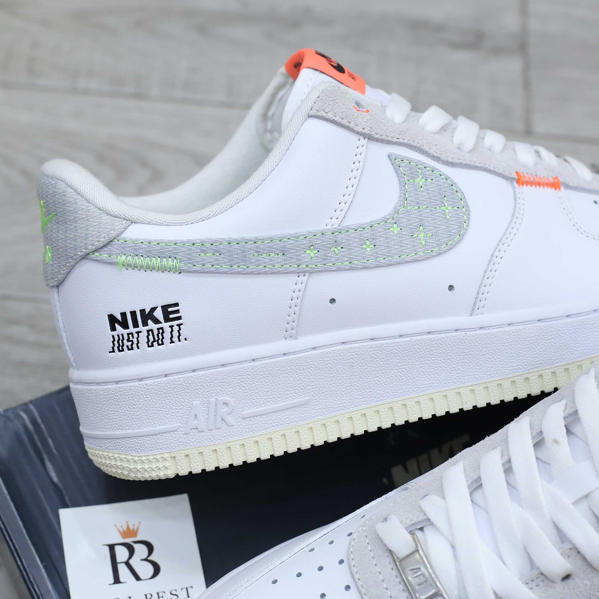 Giày Nike Air Force 1 Low Just Do It White Stitch Best Quality