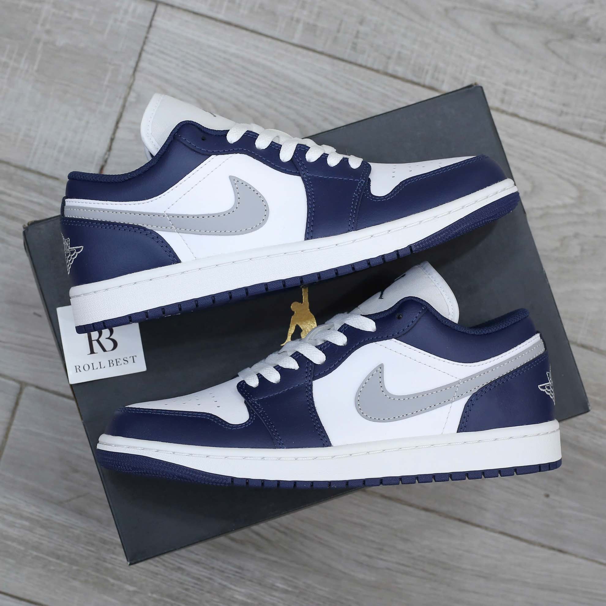 Giày Nike Air Jordan 1 Low ‘Midnight Navy Wolf Grey’ Best Quality