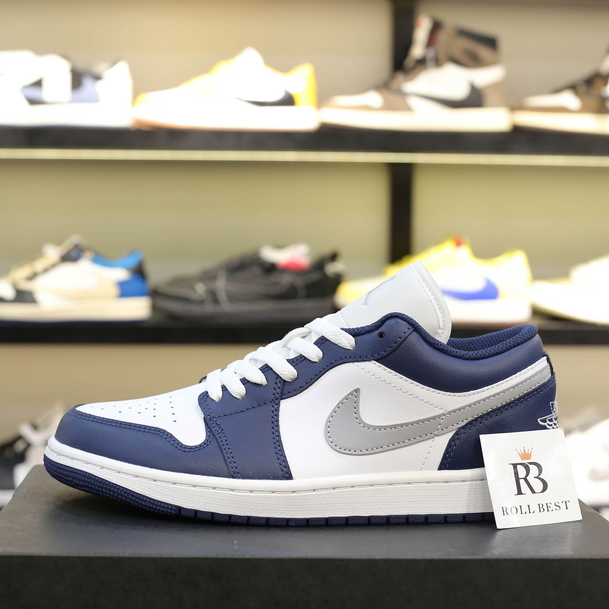 Giày Nike Air Jordan 1 Low ‘Midnight Navy Wolf Grey’ Best Quality