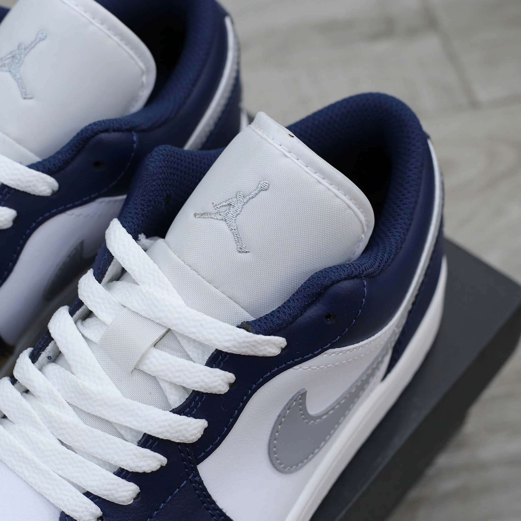 Giày Nike Air Jordan 1 Low ‘Midnight Navy Wolf Grey’ Best Quality