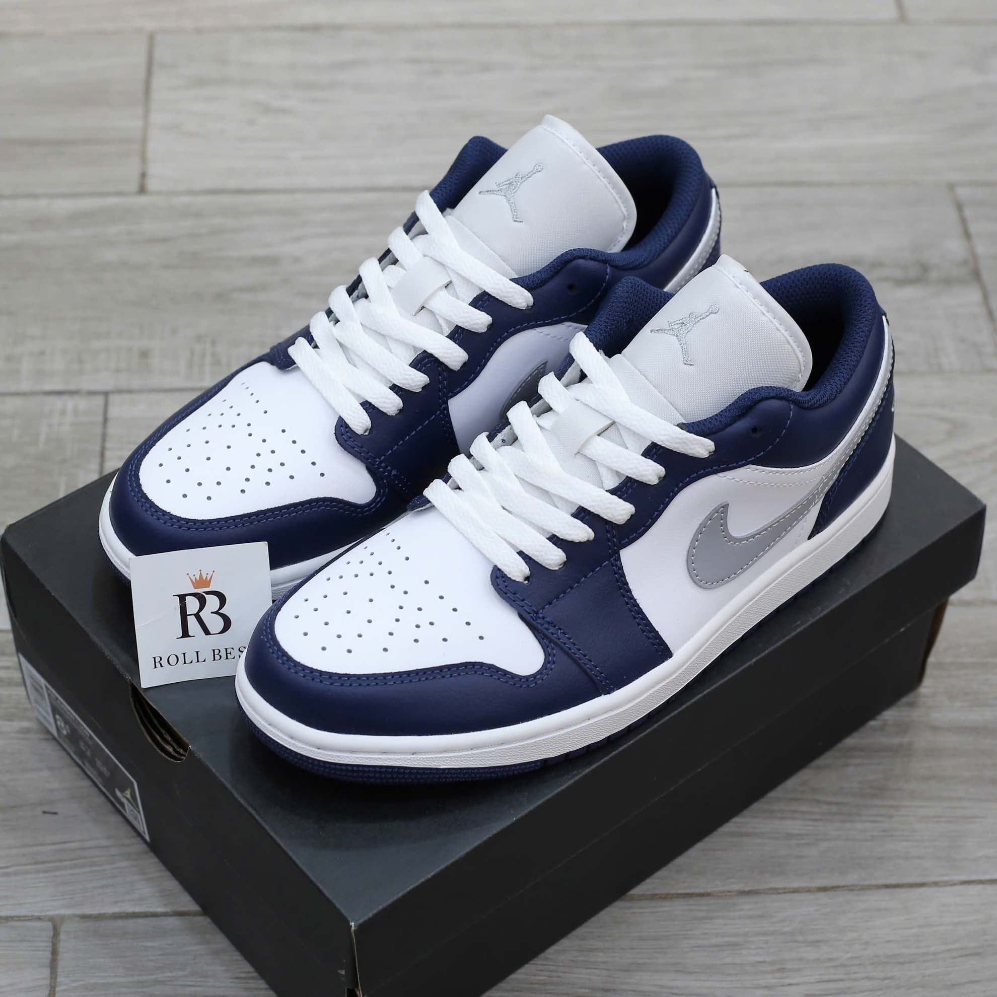 Giày Nike Air Jordan 1 Low ‘Midnight Navy Wolf Grey’ Best Quality