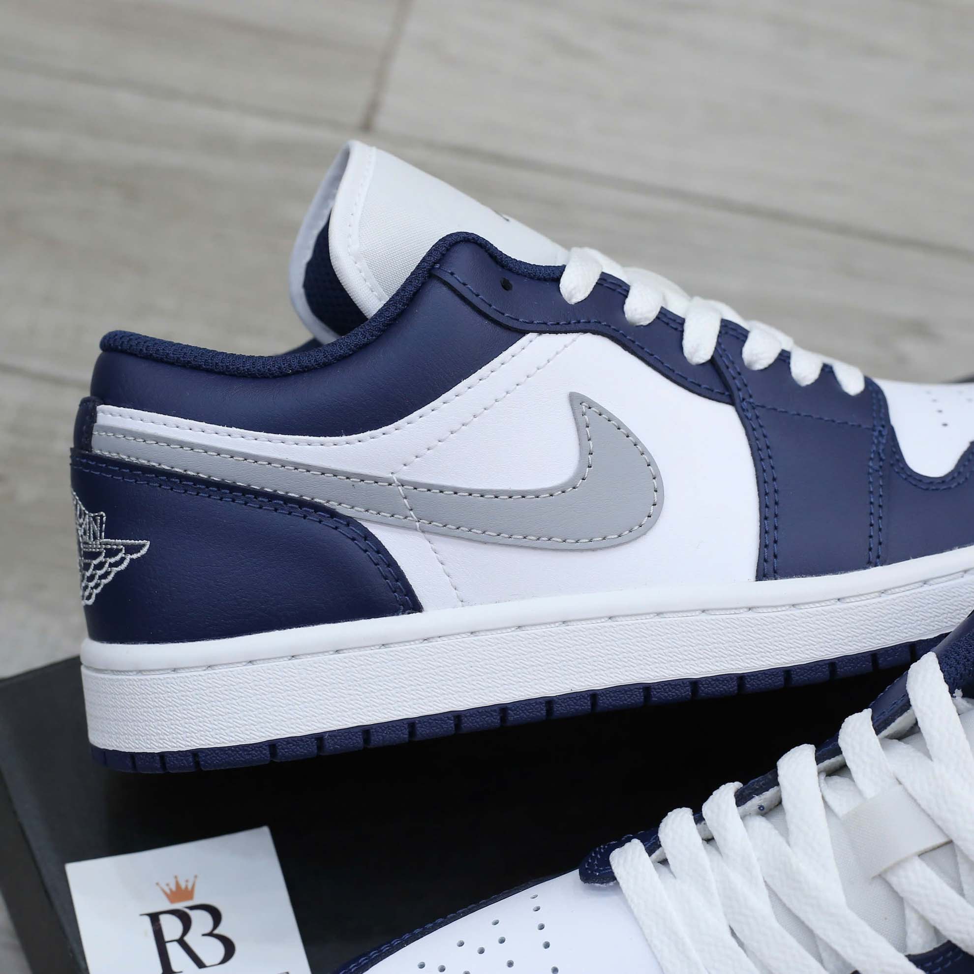 Giày Nike Air Jordan 1 Low ‘Midnight Navy Wolf Grey’ Best Quality