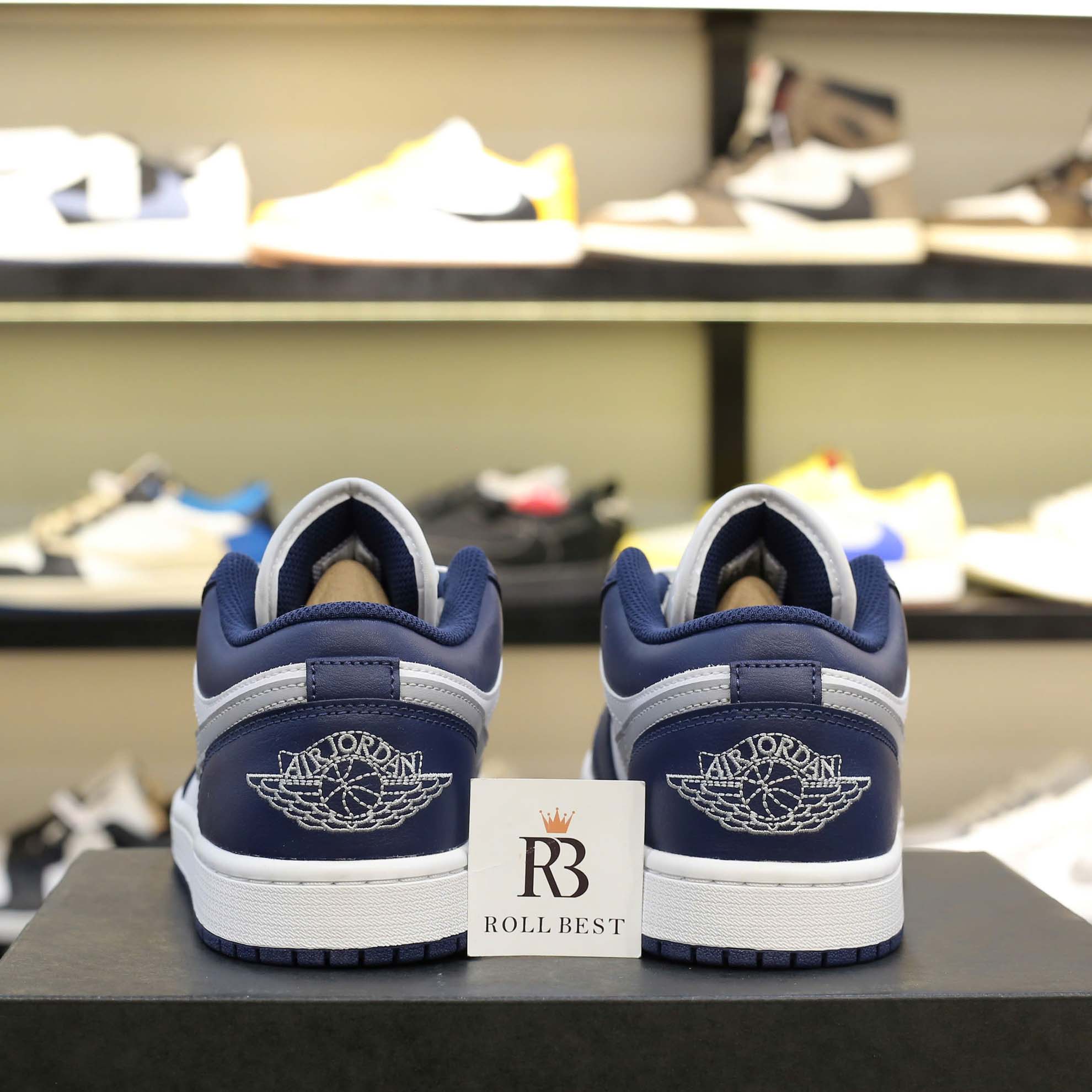 Giày Nike Air Jordan 1 Low ‘Midnight Navy Wolf Grey’ Best Quality
