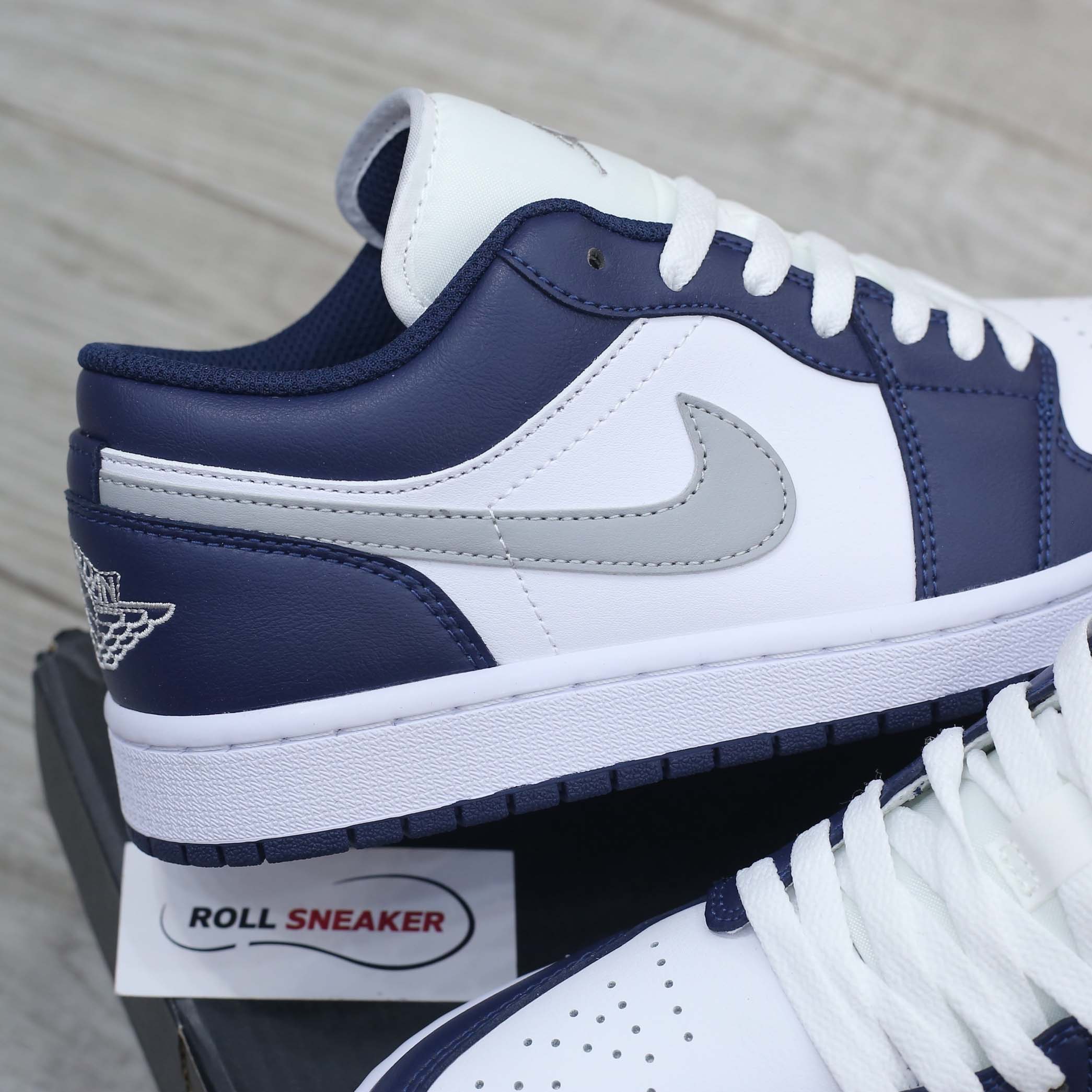 Giày Nike Air Jordan 1 Low ‘Midnight Navy Wolf Grey’ Like Auth