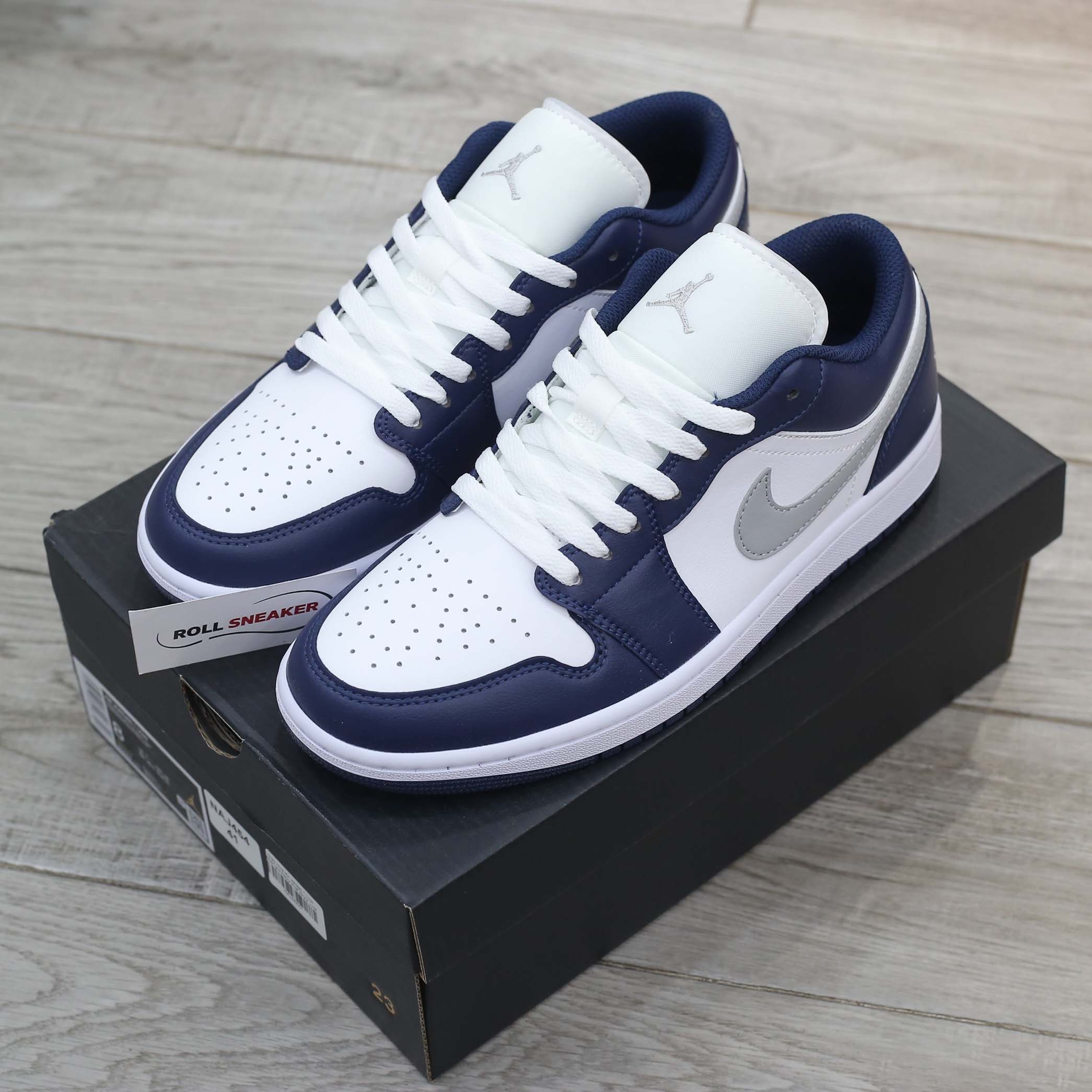 Giày Nike Air Jordan 1 Low ‘Midnight Navy Wolf Grey’ Like Auth