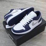Giày Nike Air Jordan 1 Low ‘Midnight Navy Wolf Grey’ Like Auth