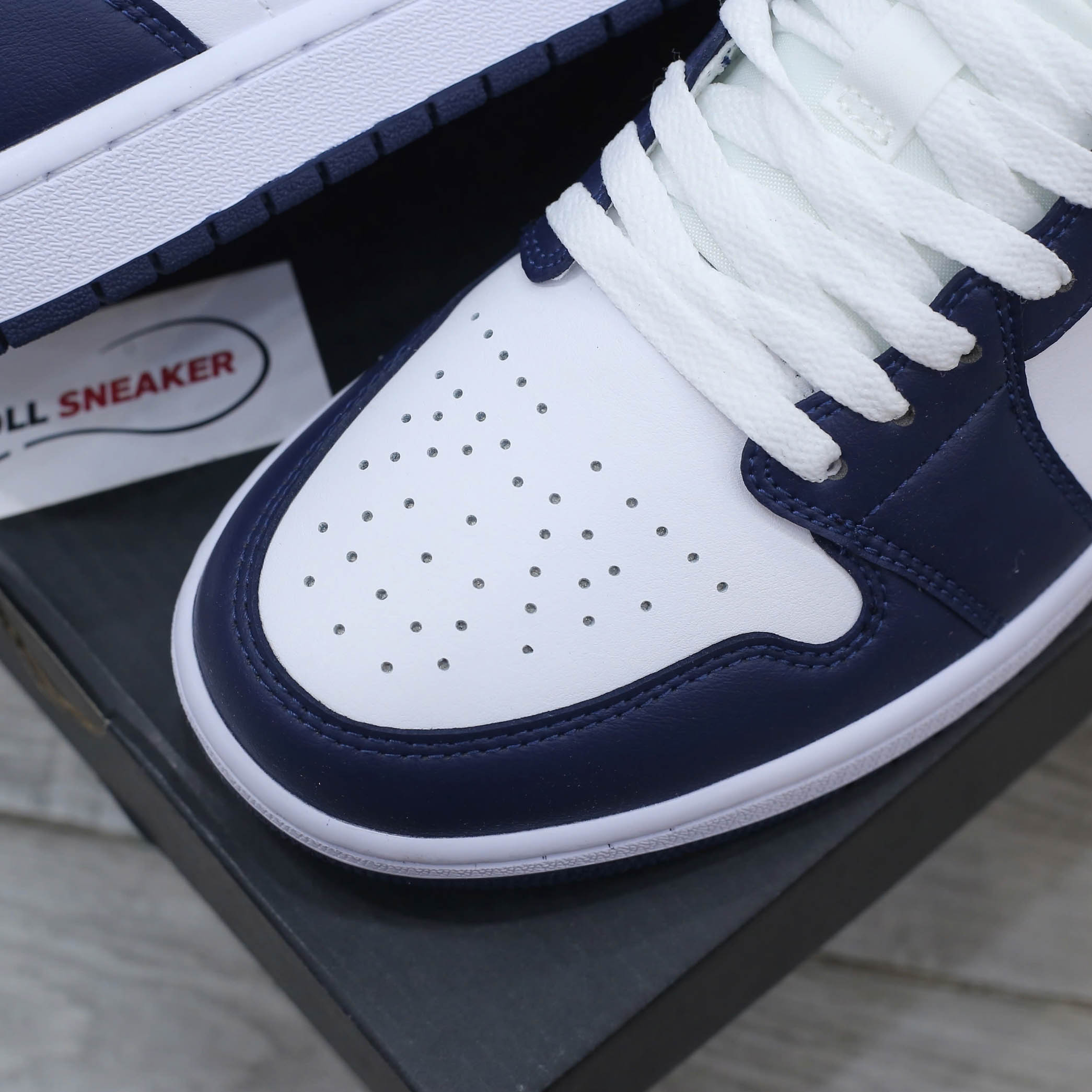 Giày Nike Air Jordan 1 Low ‘Midnight Navy Wolf Grey’ Like Auth