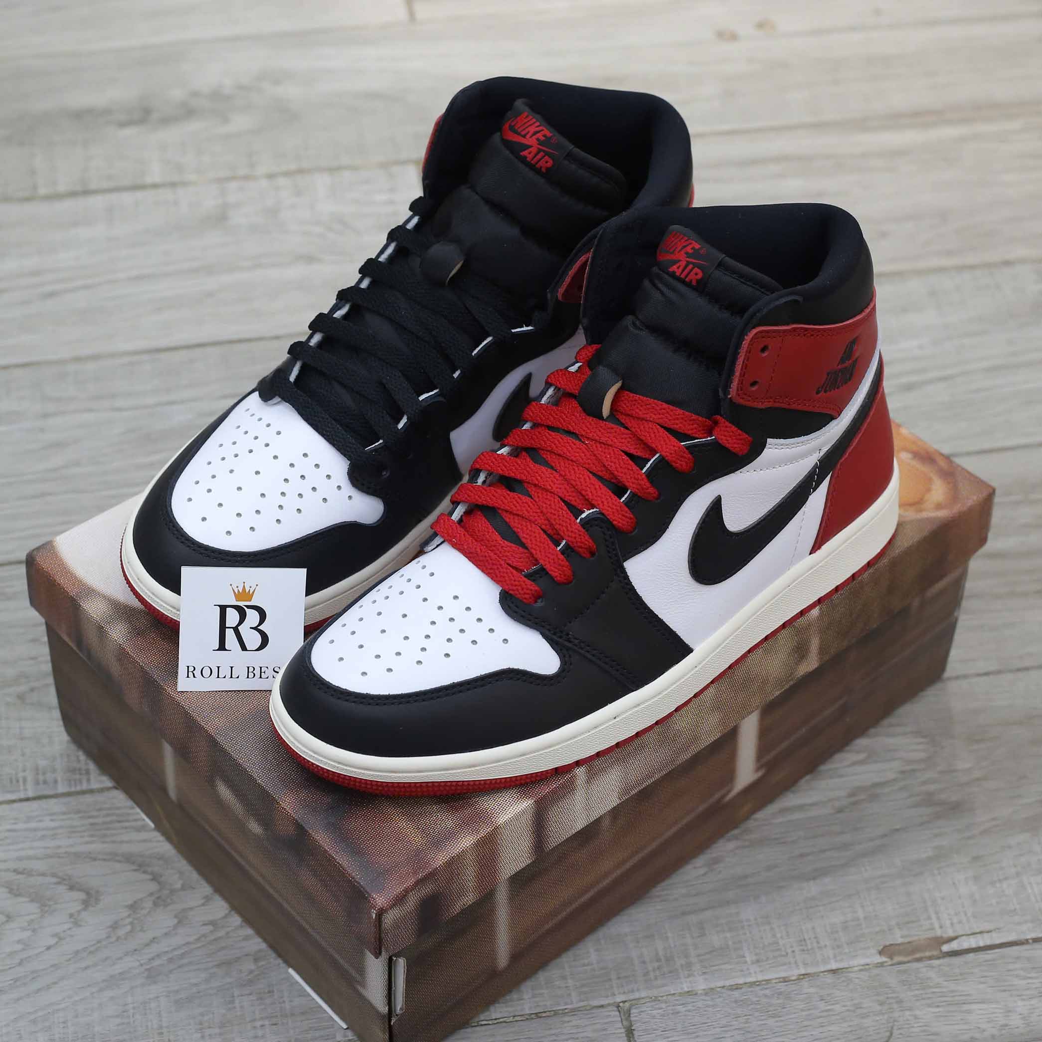 Giày Nike Air Jordan 1 Retro High OG Black Toe Reimagined Best Quality