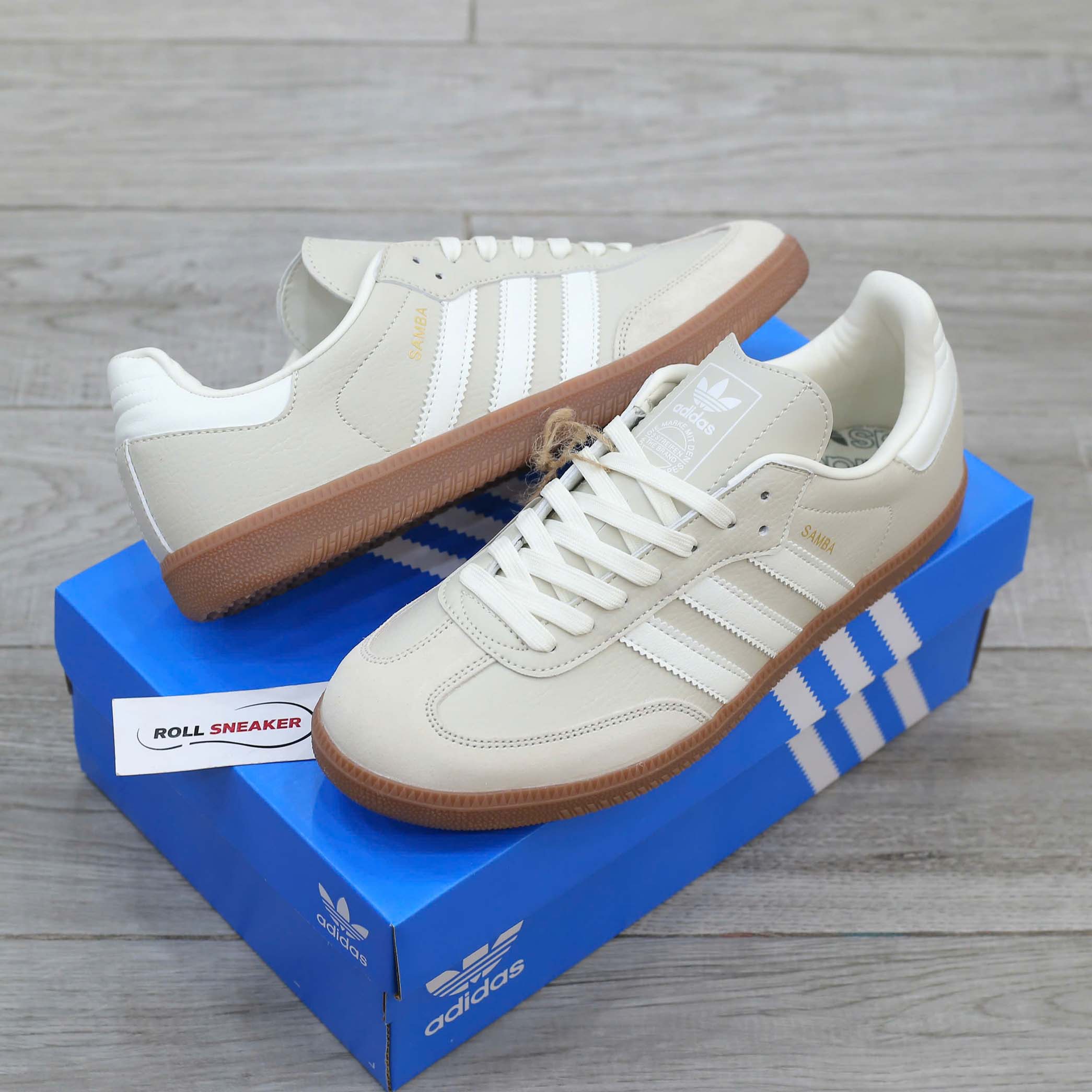 Giày Adidas Samba OG Beige White Like Auth