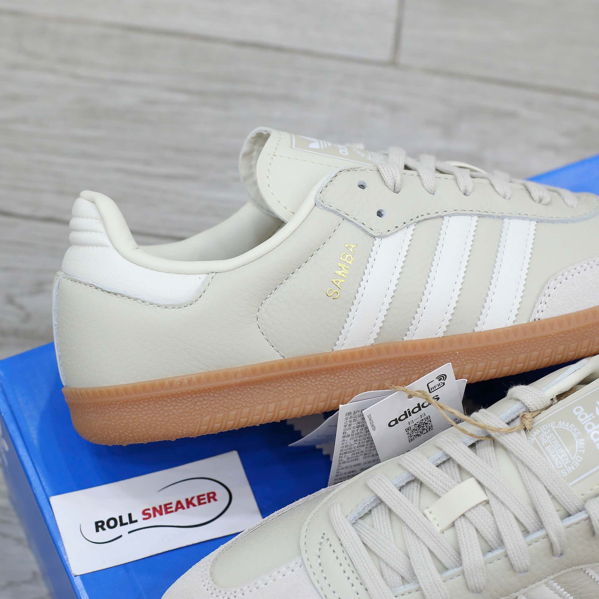 Giày Adidas Samba OG Beige White Like Auth