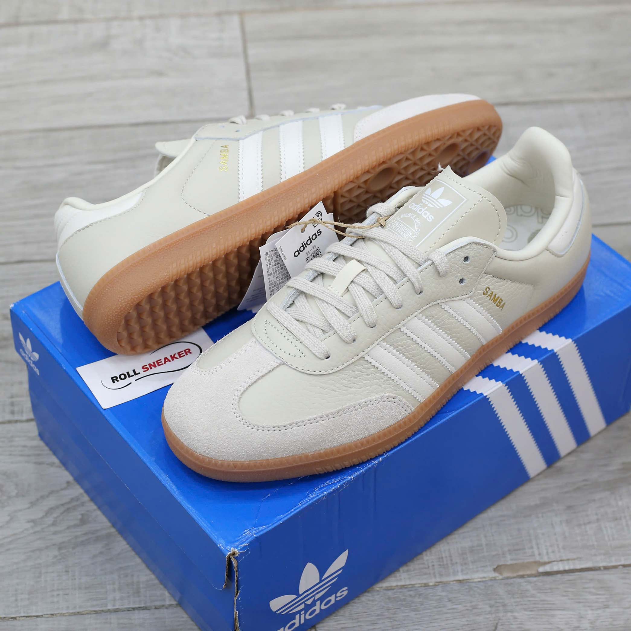 Giày Adidas Samba OG Beige White Like Auth