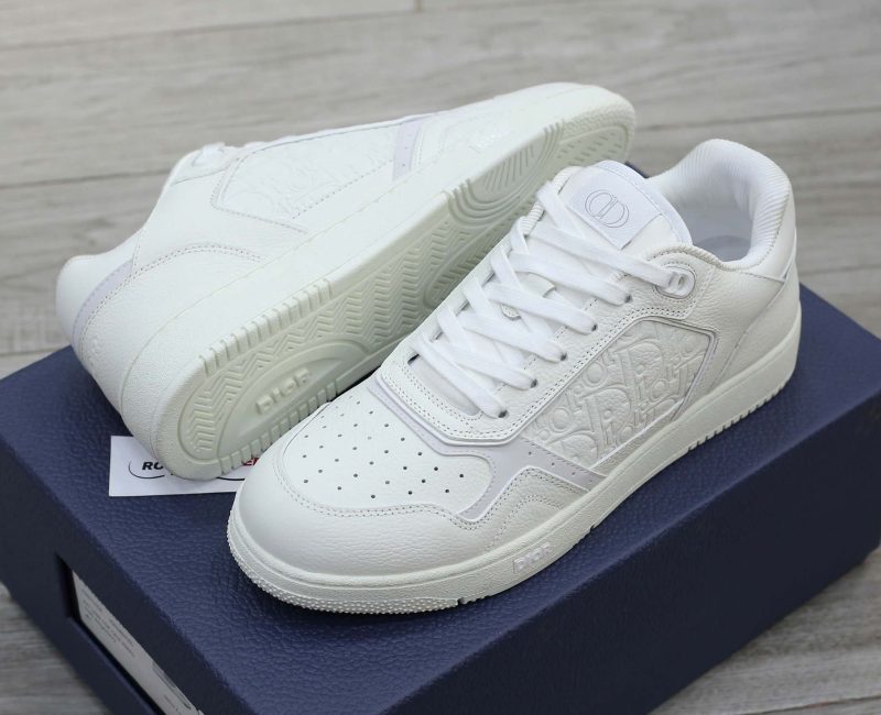 Giày Dior B27 Low White Grained Calfskin White Dior Gravity Best Qualiy