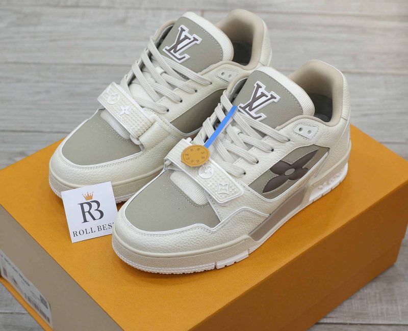 Giày Louis Vuitton LV Trainer Beige Hoa Monogram Best Quality