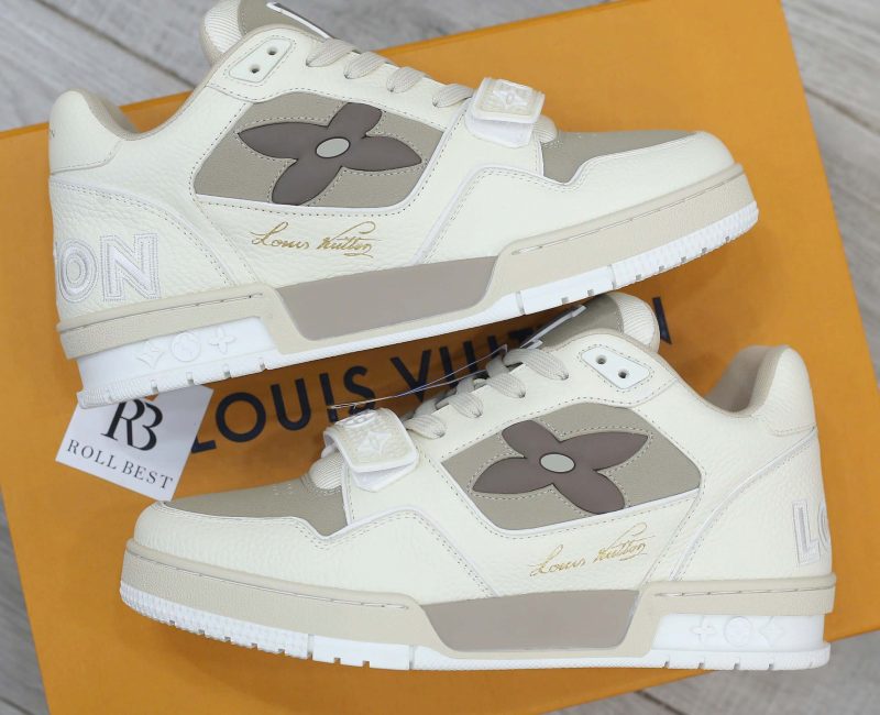 Giày Louis Vuitton LV Trainer Beige Hoa Monogram Best Quality