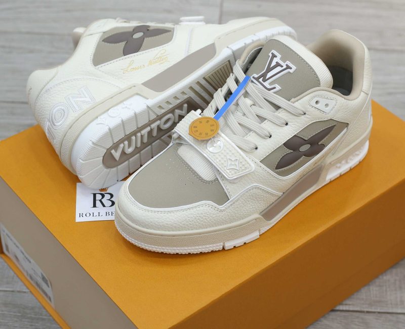 Giày Louis Vuitton LV Trainer Beige Hoa Monogram Best Quality