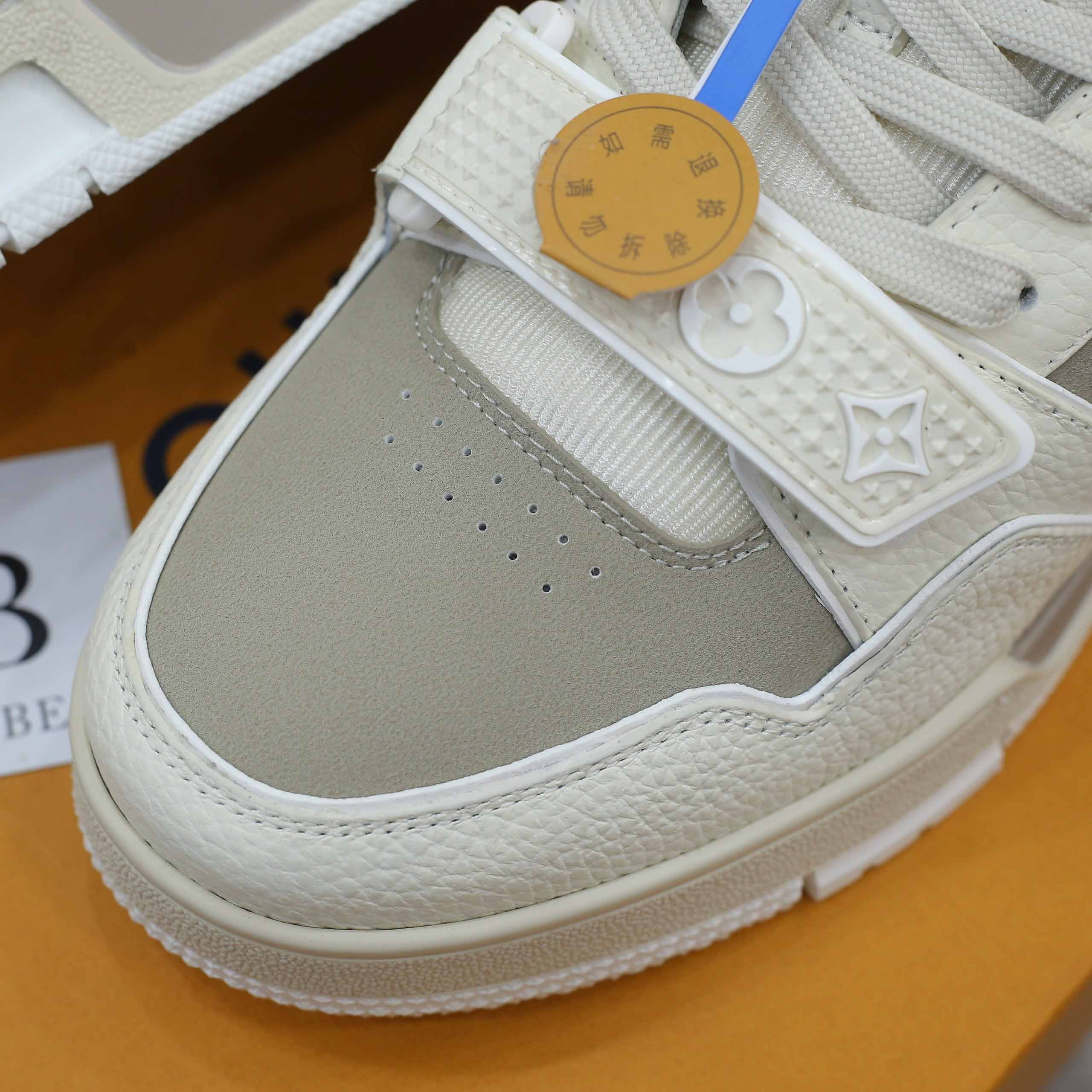Giày Louis Vuitton LV Trainer Beige Hoa Monogram Best Quality