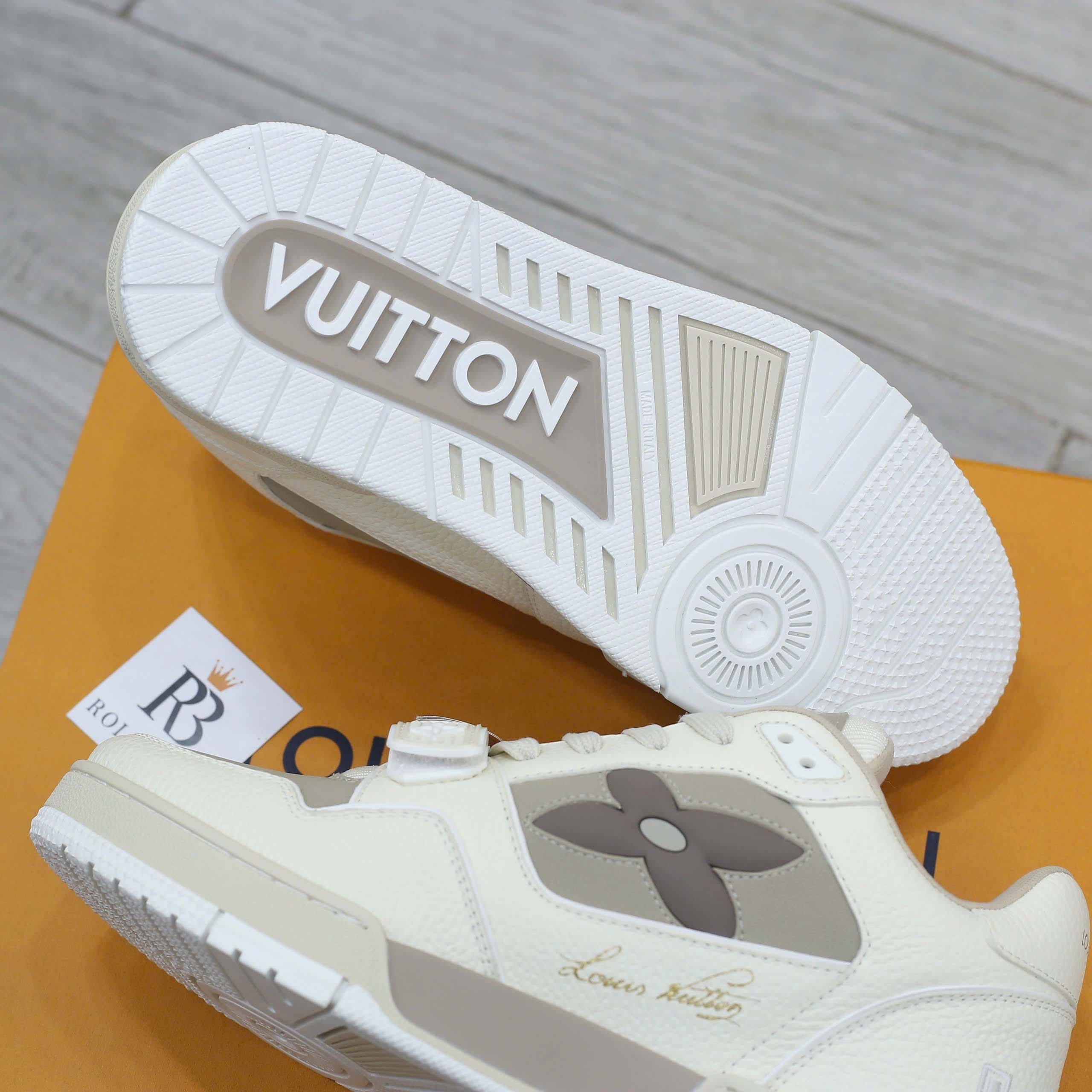 Giày Louis Vuitton LV Trainer Beige Hoa Monogram Best Quality