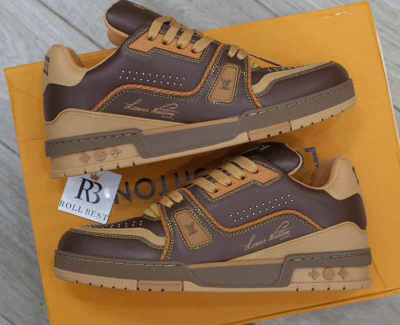 Giày Louis Vuitton LV Trainer Brown Yellow Best Quality
