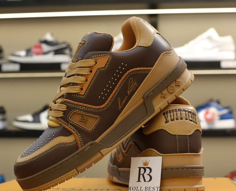 Giày Louis Vuitton LV Trainer Brown Yellow Best Quality