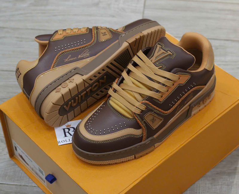 Giày Louis Vuitton LV Trainer Brown Yellow Best Quality