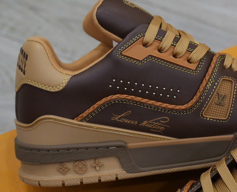 Giày Louis Vuitton LV Trainer Brown Yellow Best Quality