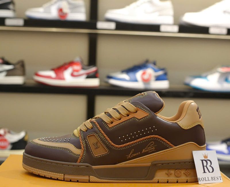 Giày Louis Vuitton LV Trainer Brown Yellow Best Quality