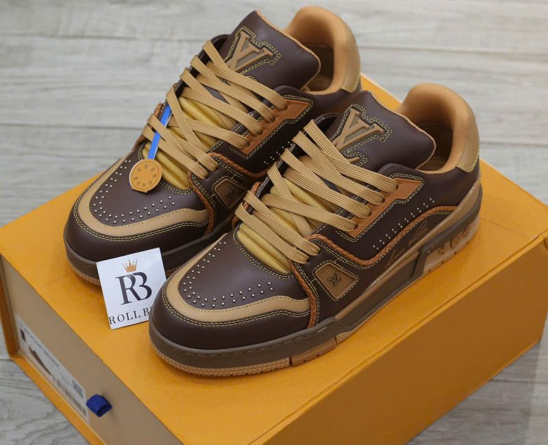 Giày Louis Vuitton LV Trainer Brown Yellow Best Quality