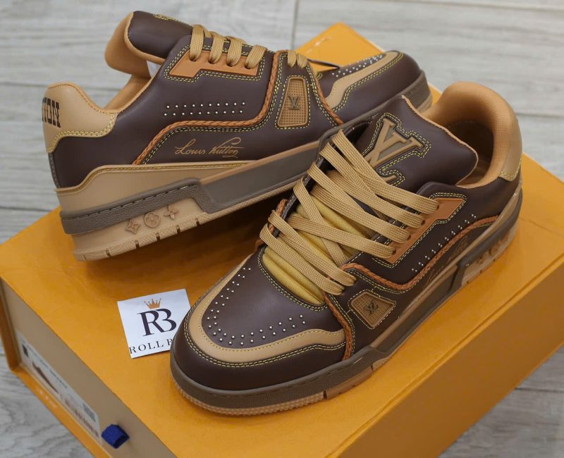 Giày Louis Vuitton LV Trainer Brown Yellow Best Quality