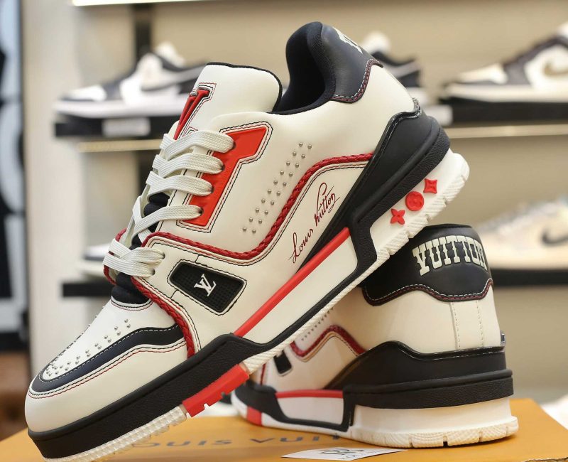 Giày Louis Vuitton LV Trainer White Red Black Best Quality