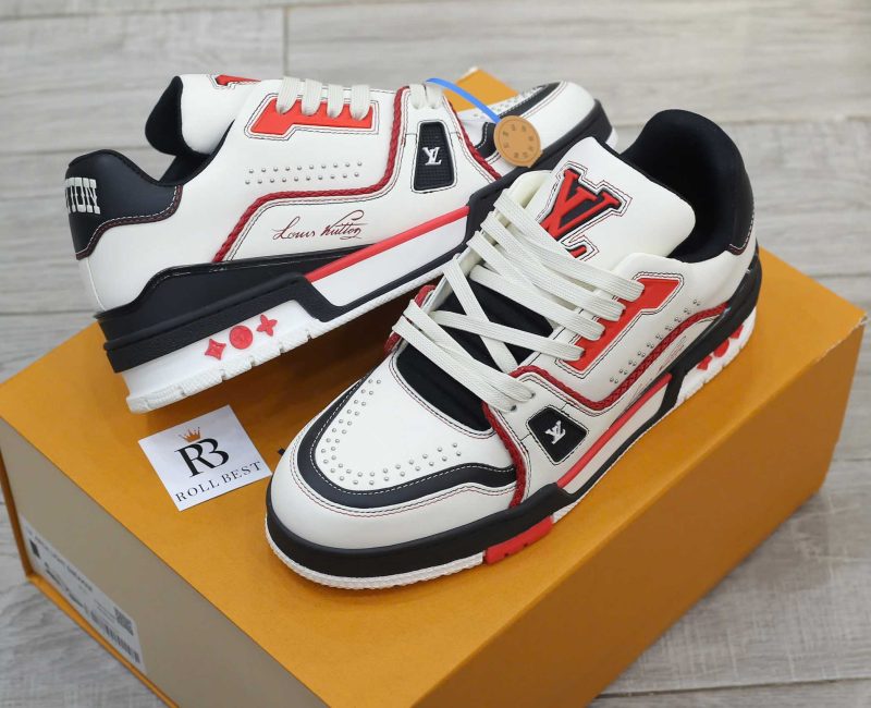Giày Louis Vuitton LV Trainer White Red Black Best Quality