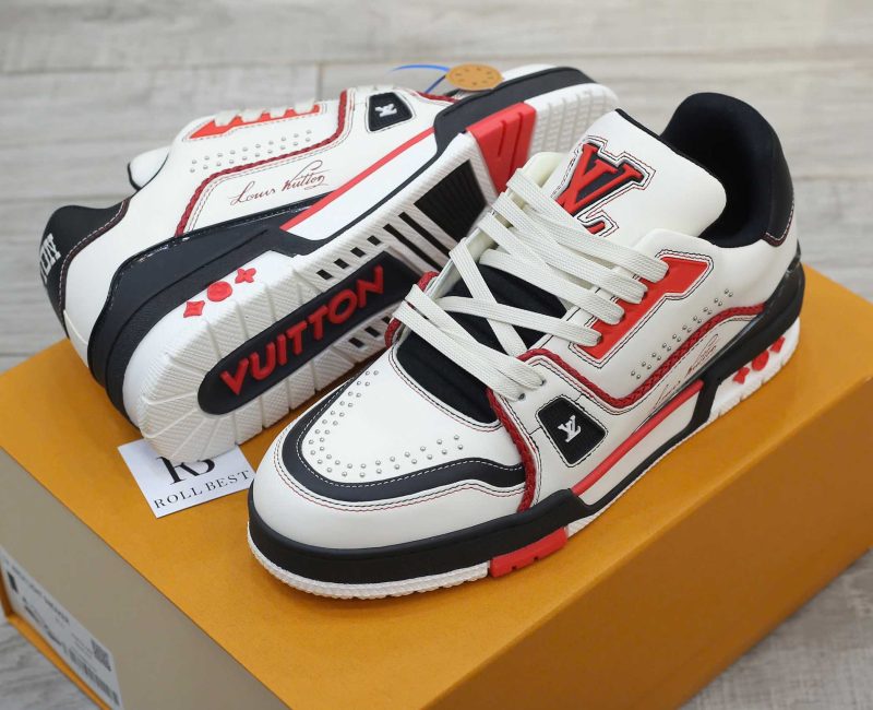 Giày Louis Vuitton LV Trainer White Red Black Best Quality
