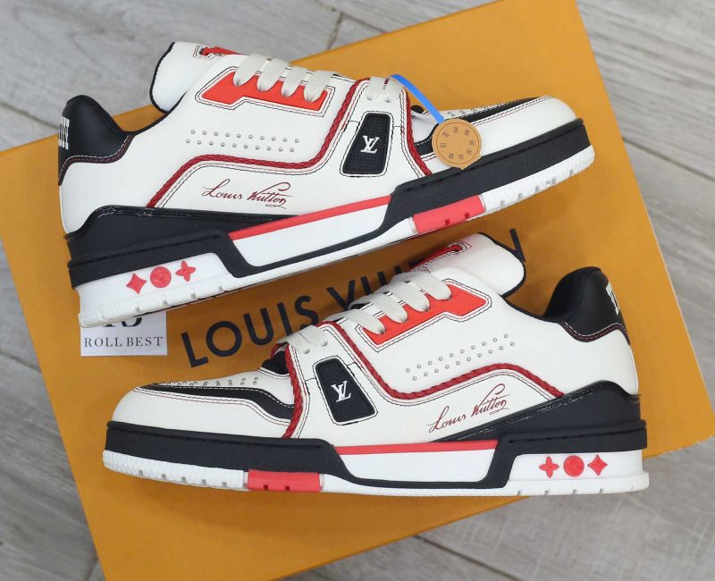 Giày Louis Vuitton LV Trainer White Red Black Best Quality