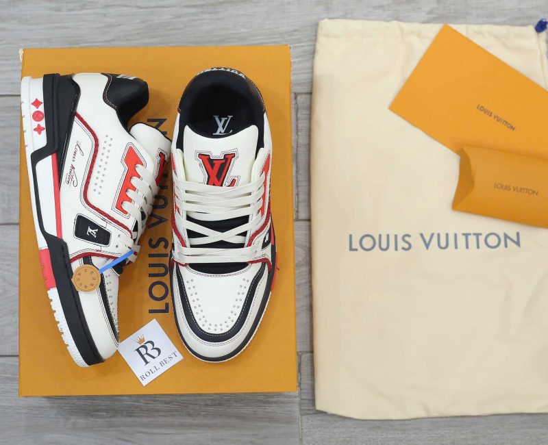 Giày Louis Vuitton LV Trainer White Red Black Best Quality