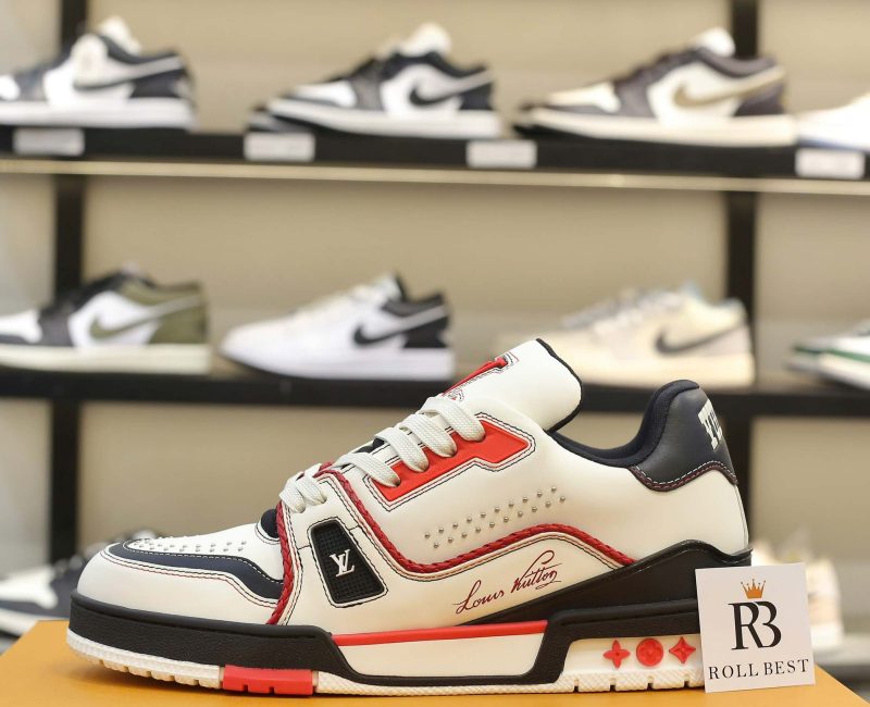 Giày Louis Vuitton LV Trainer White Red Black Best Quality