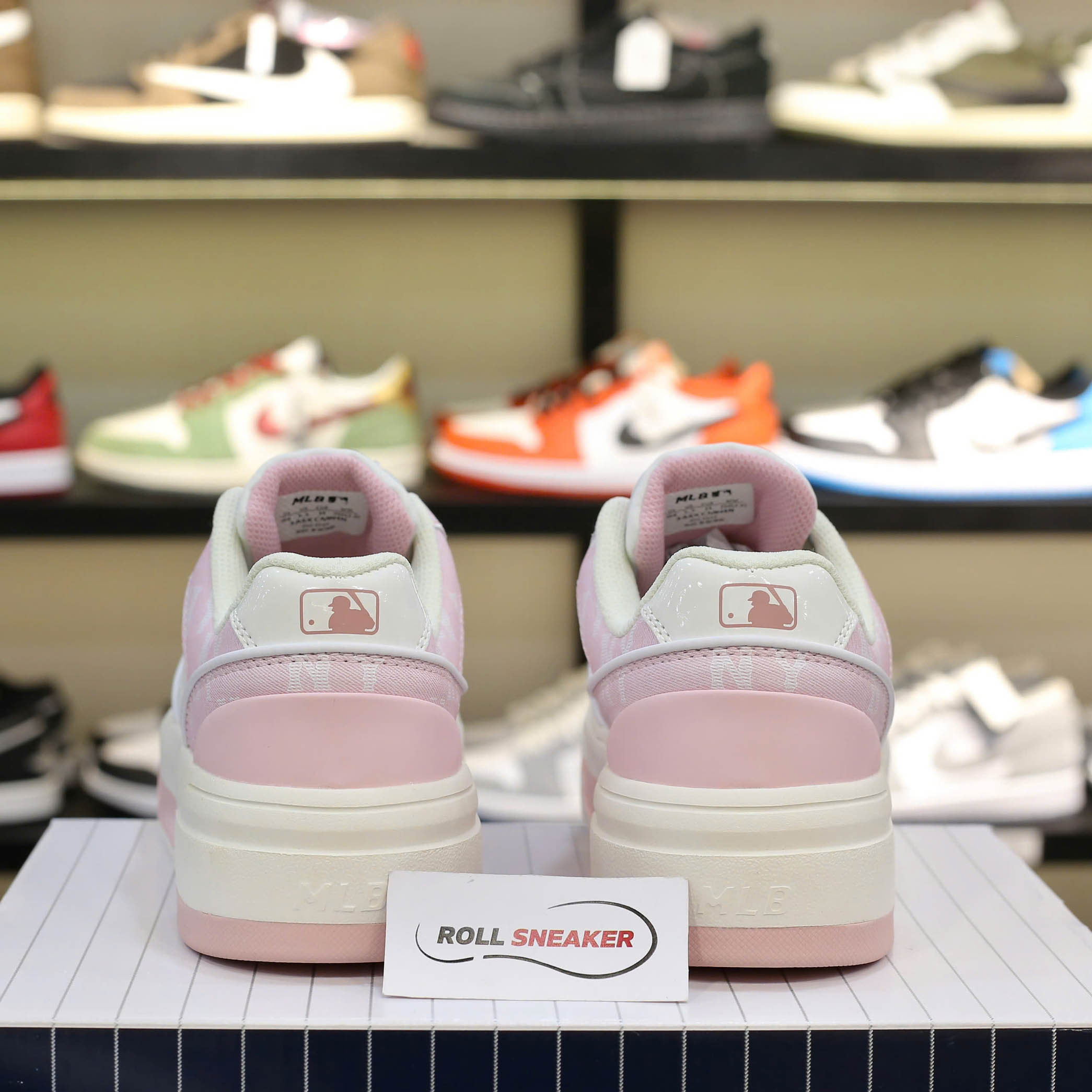 Giày MLB Korea Chunky Liner Classic Mono New York Yankees Pink Like Auth