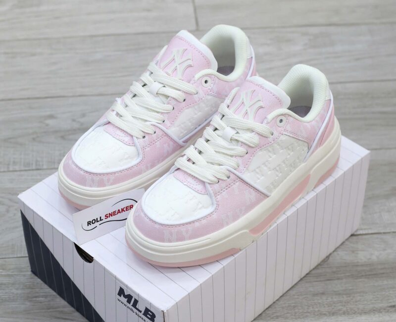 Giày MLB Korea Chunky Liner Classic Mono New York Yankees Pink Like Auth