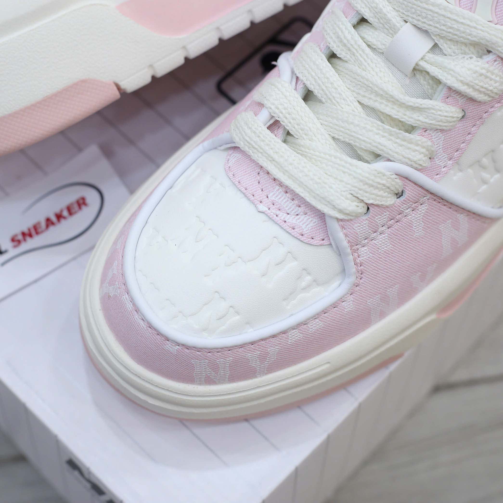 Giày MLB Korea Chunky Liner Classic Mono New York Yankees Pink Like Auth