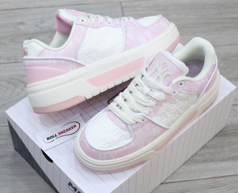 Giày MLB Korea Chunky Liner Classic Mono New York Yankees Pink Like Auth