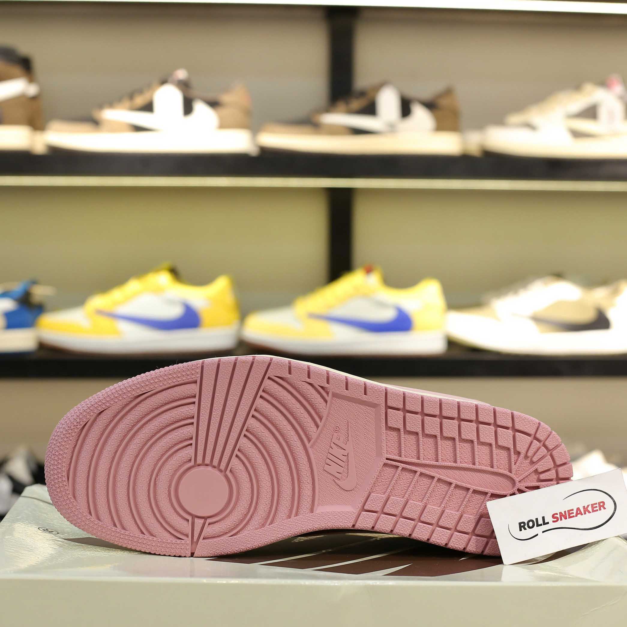 Giày Nike Travis Scott J1 LOW, DARK PONY PINK Like Auth