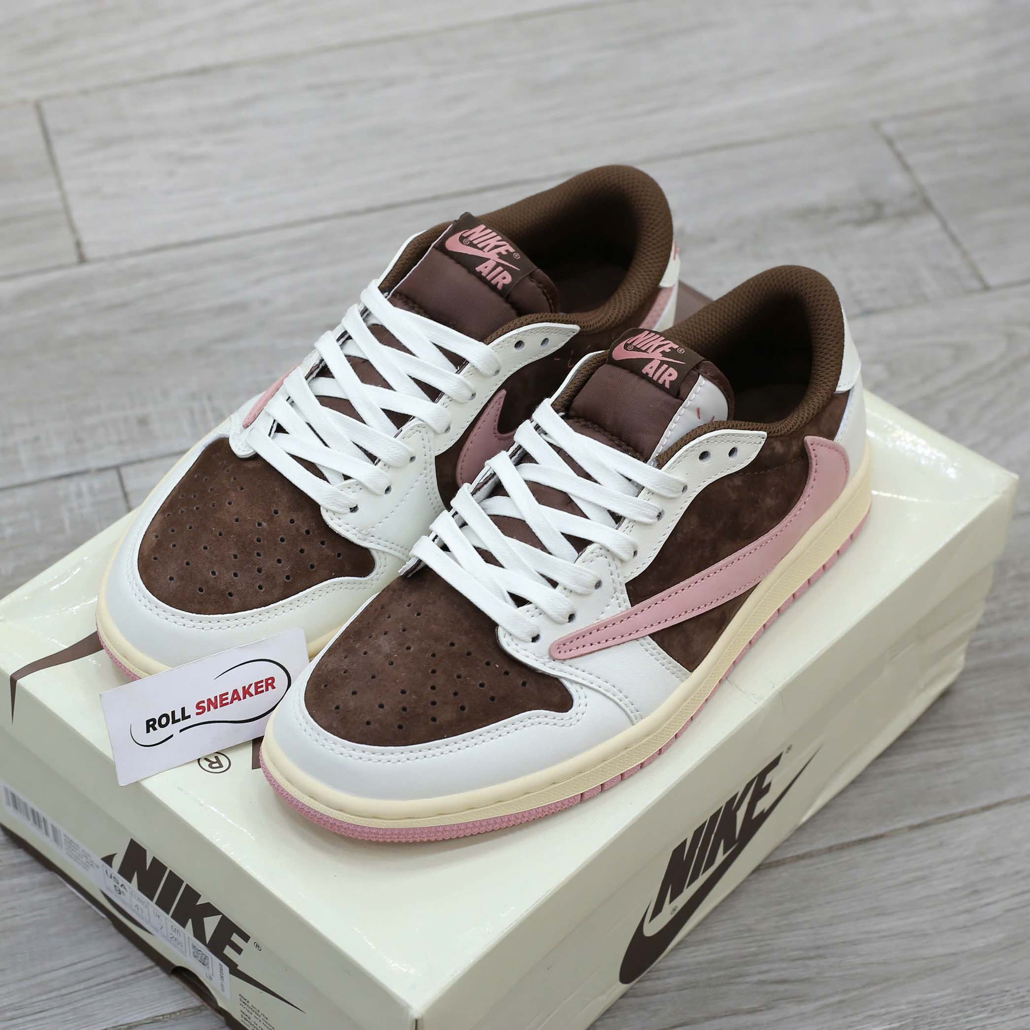 Giày Nike Travis Scott J1 LOW, DARK PONY PINK Like Auth
