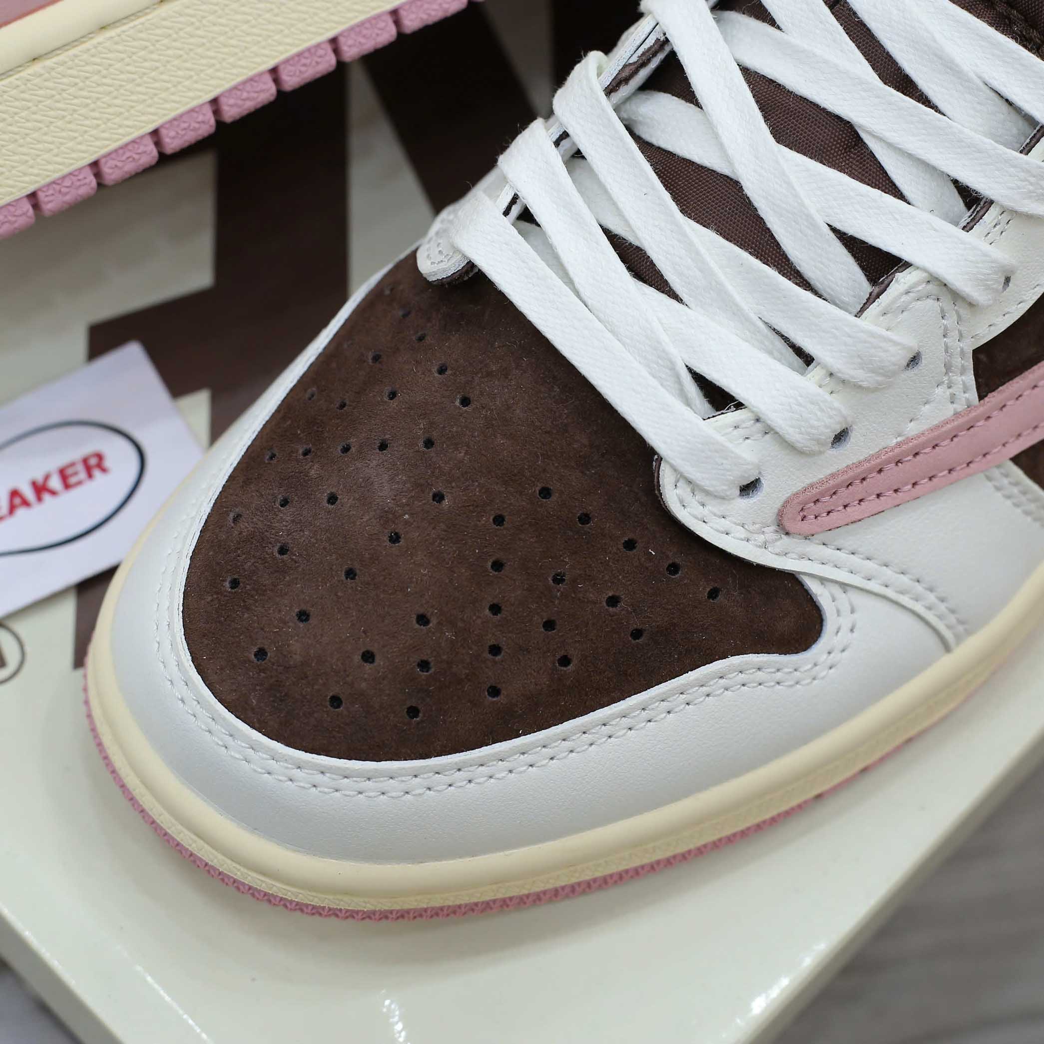 Giày Nike Travis Scott J1 LOW, DARK PONY PINK Like Auth