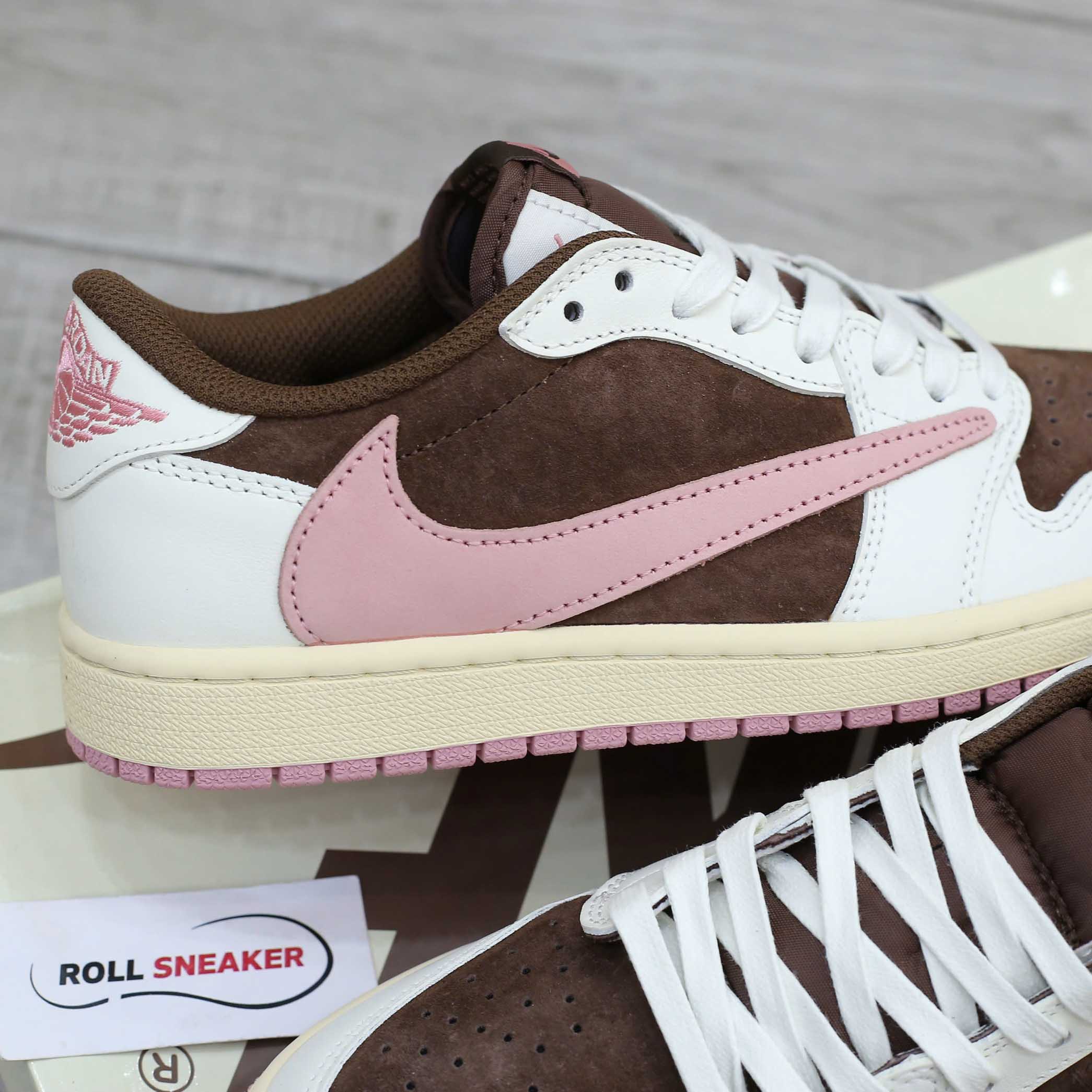 Giày Nike Travis Scott J1 LOW, DARK PONY PINK Like Auth